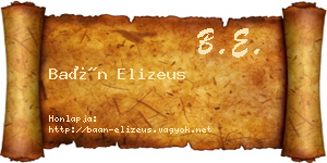Baán Elizeus névjegykártya